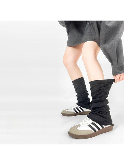 Cozyra - Ruched Knit Mid-Calf Leg Warmers
