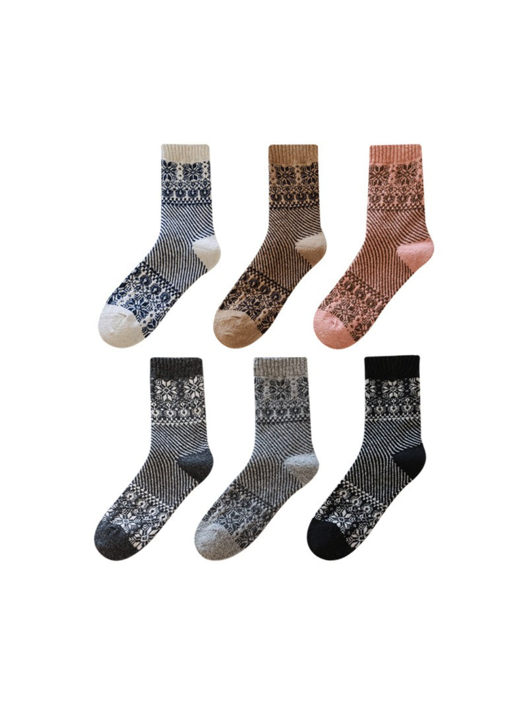 Rufia - Soft Geometric Knit Crew Socks