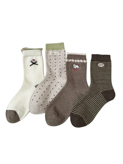 Rufia - Polka Dot & Stripe Crew Socks