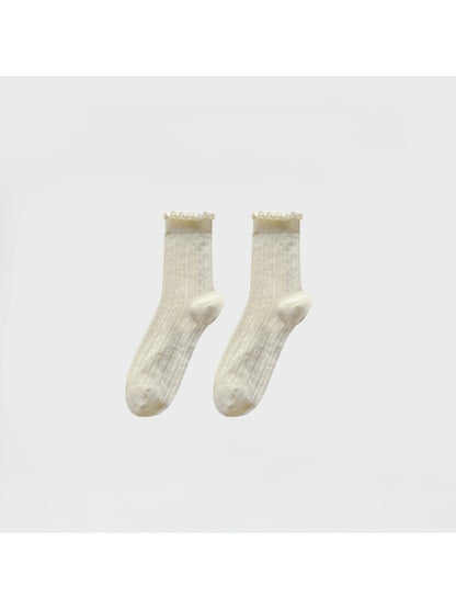Rufia - Romantic Lace Texture Sheer Crew Socks product image 7