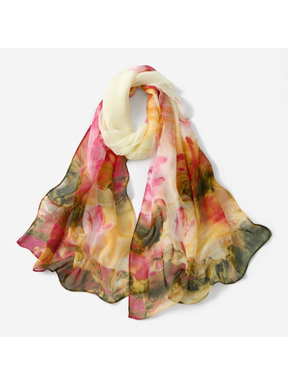 Scarvii - Spring Summer Watercolor Floral Scarf