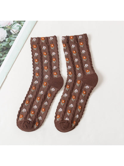 Rufia - Vintage Floral Knit Crew Socks product image 6