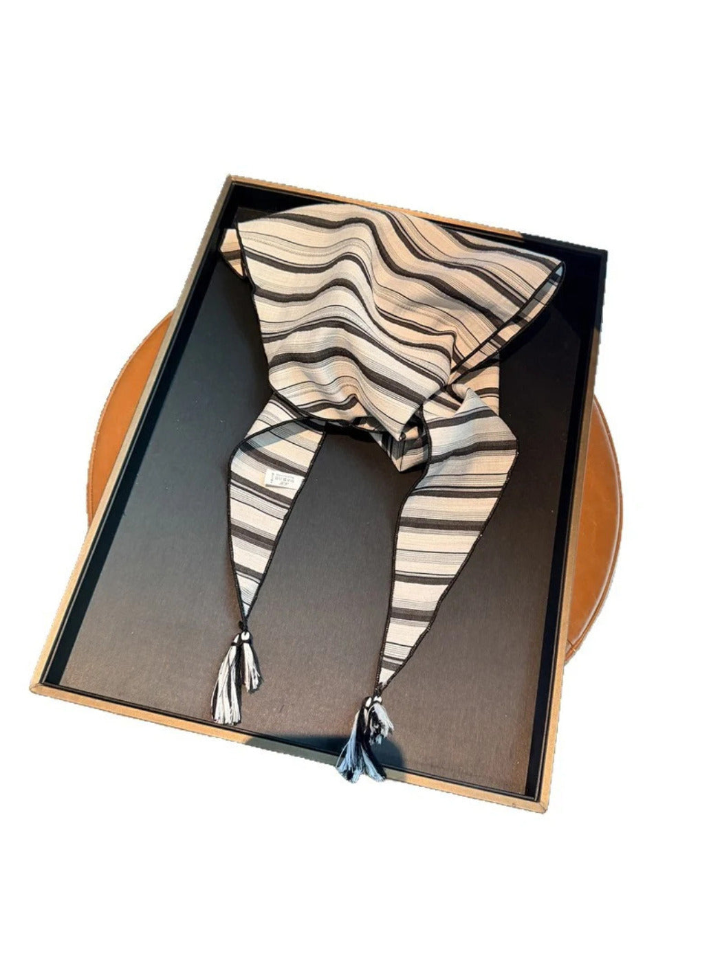Scarvii - Striped Tassel Triangle Scarf