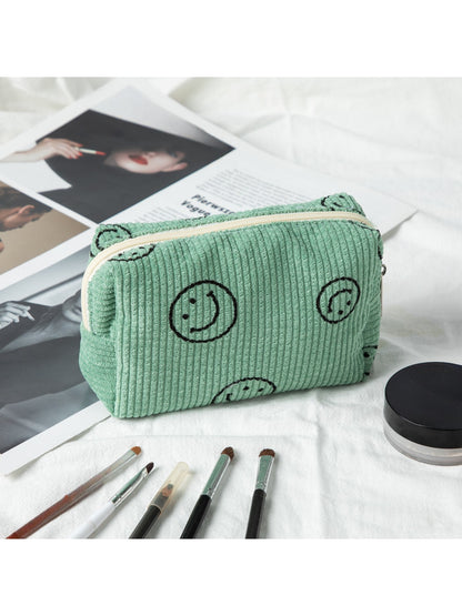 Cosbai - Smiley Print Cosmetic Organizer Bag