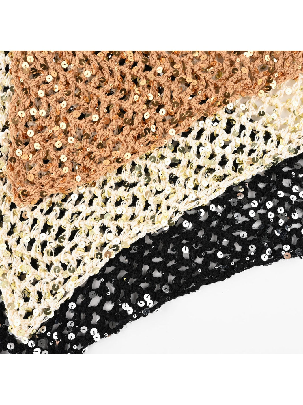 Scarvii - Sequin Openwork Tie Triangle Headband