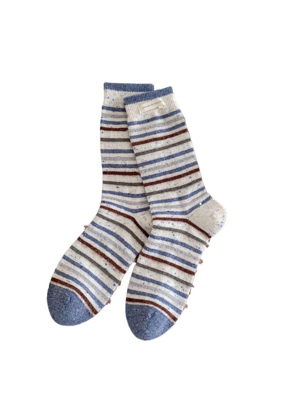Rufia – Fuzzy Striped Mid-Calf Socks