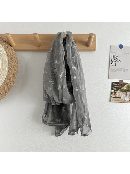 Scarvii - Elegant Bowknot Print Shawl
