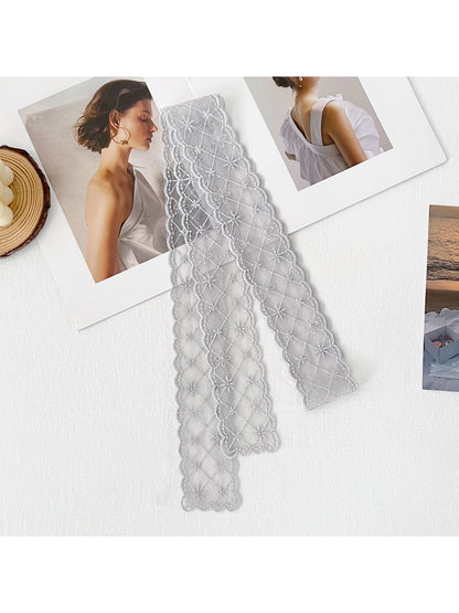 Scarvii - Long Narrow Lace Decorative Scarf