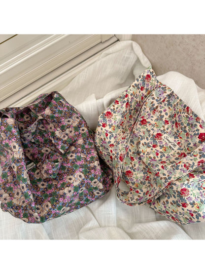 Cosbai - Floral Print Everyday Tote Bag