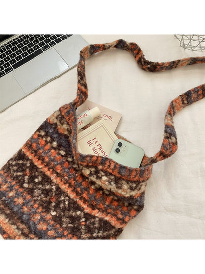 Cosbai - Patterned Soft Knit Shoulder Bag