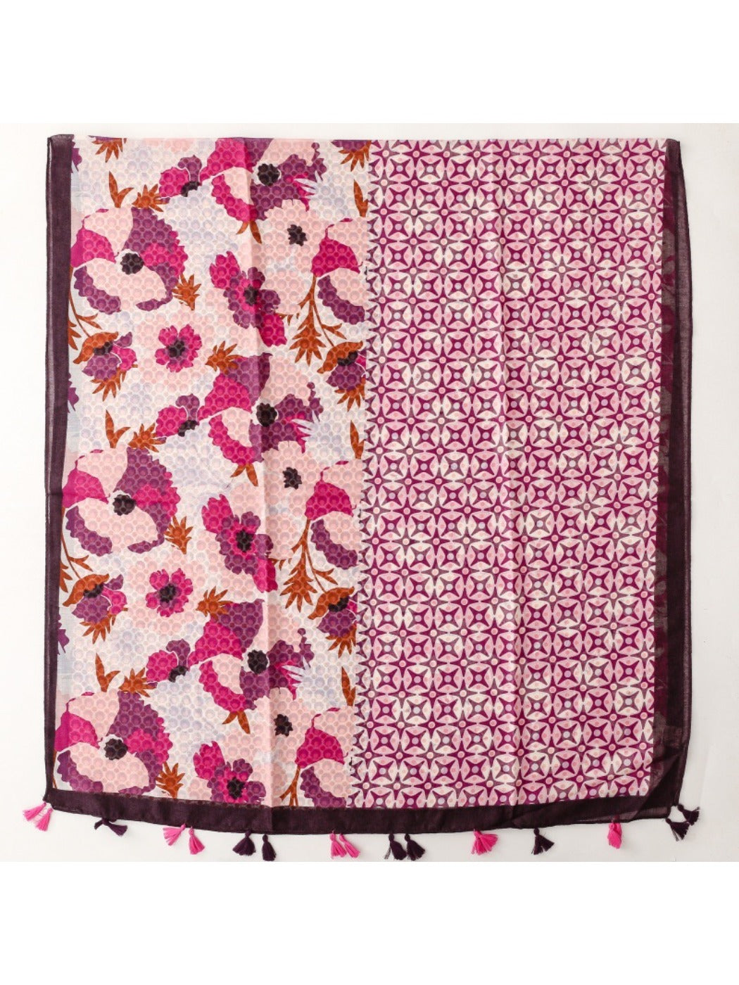 Scarvii - Pink Bohemian Floral Travel Scarf for Women