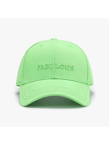 Haila - Adjustable Letter Detail Baseball Cap Hat