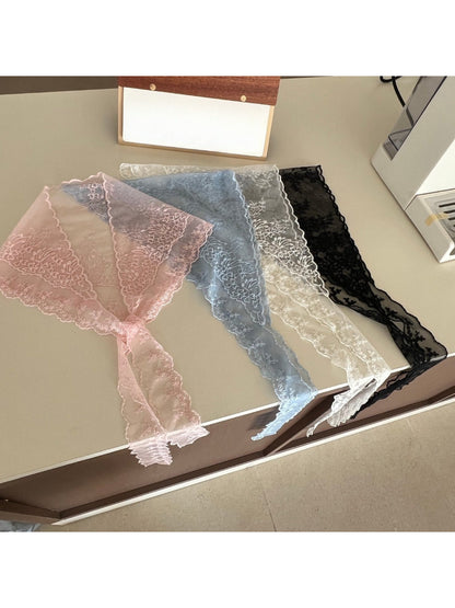 Scarvii - Floral Mesh Tie Scarf - image 1