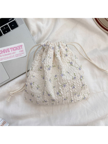 Cosbai cartoon drawstring pouch shown from top view with drawstrings extended