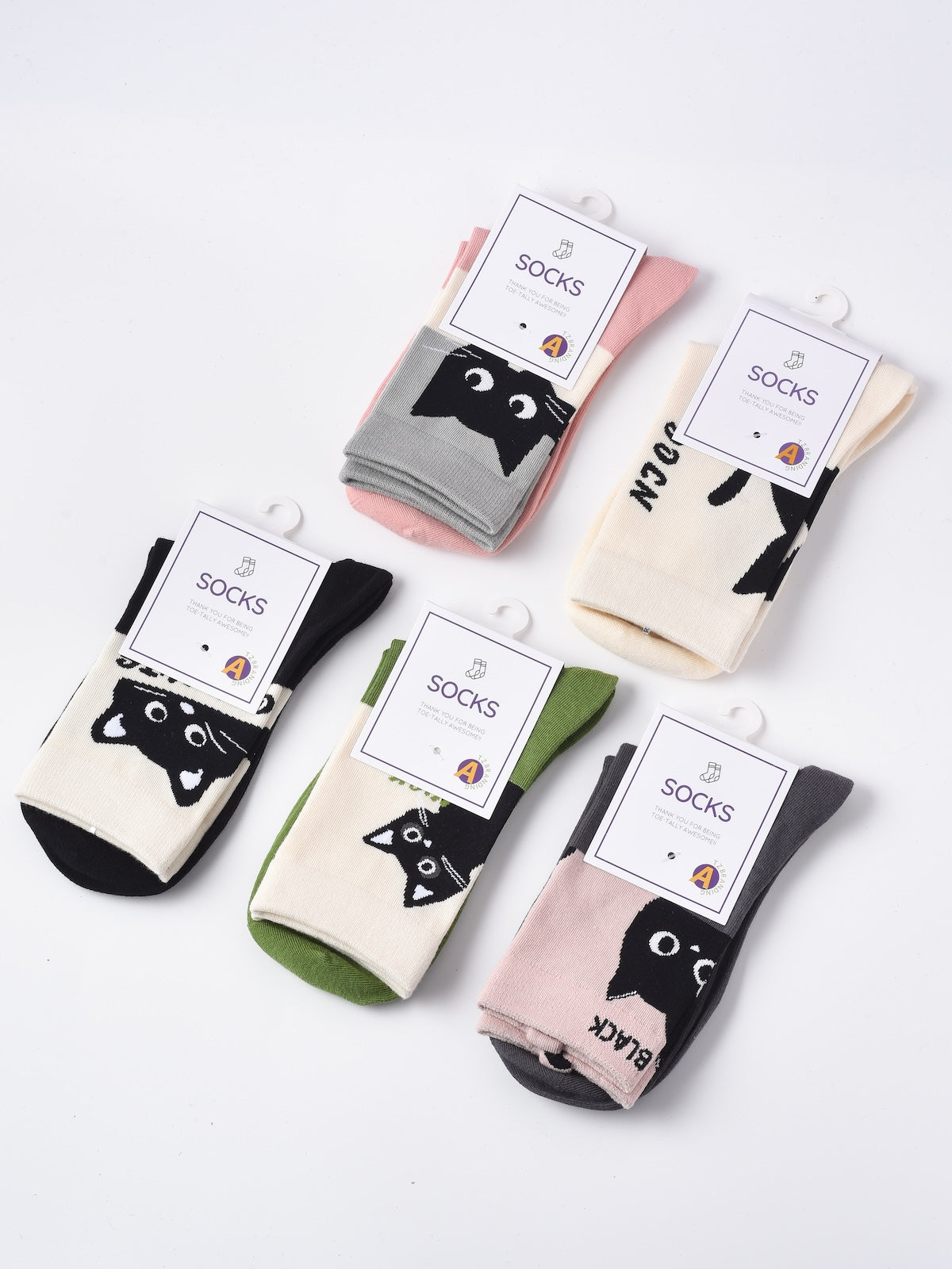 Rufia - Cute Cartoon Cat Mid-Calf Socks