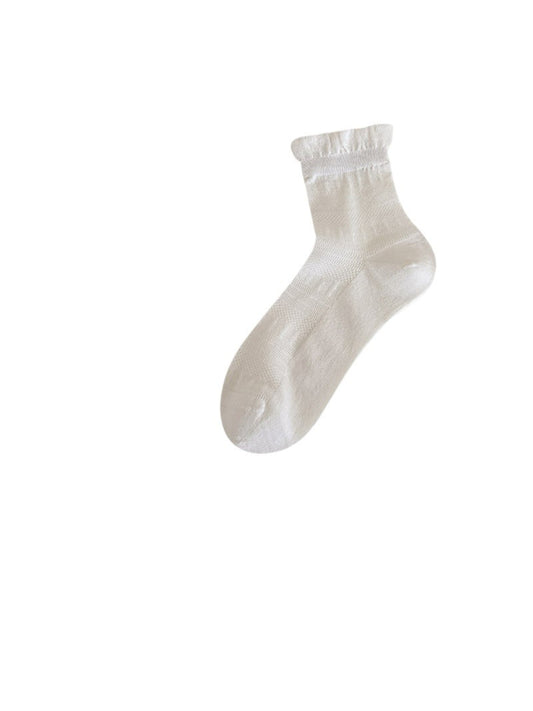 Rufia - Solid Ruffle Trim Crew Socks product image 2