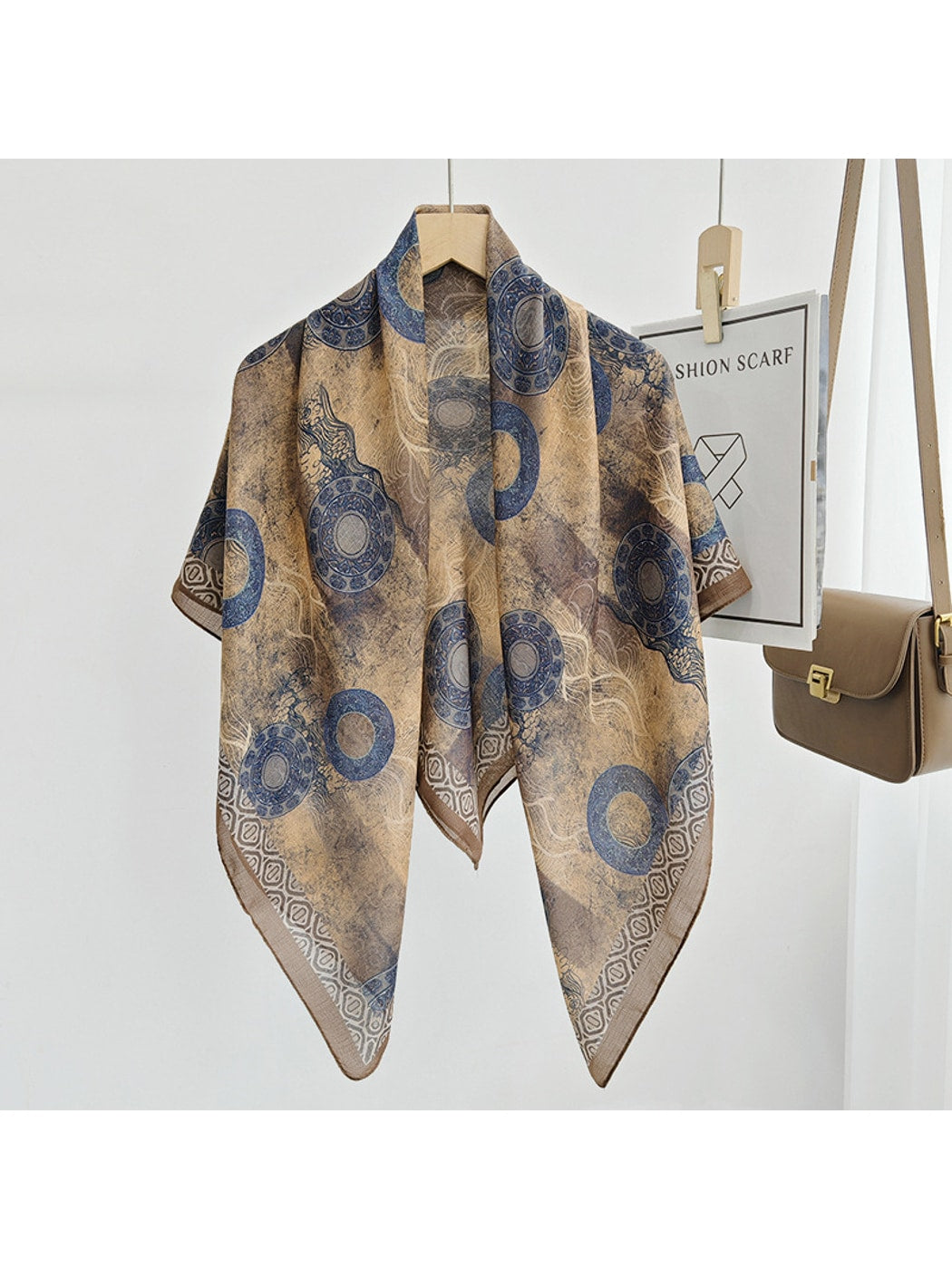 Scarvii - Retro Distressed Circle Print Square Scarf