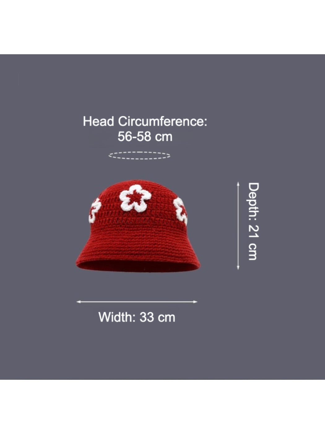 Haila - Floral Knitted Bucket Hat