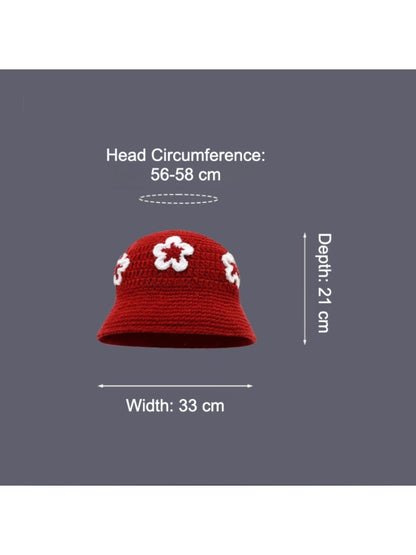 Haila - Floral Knitted Bucket Hat