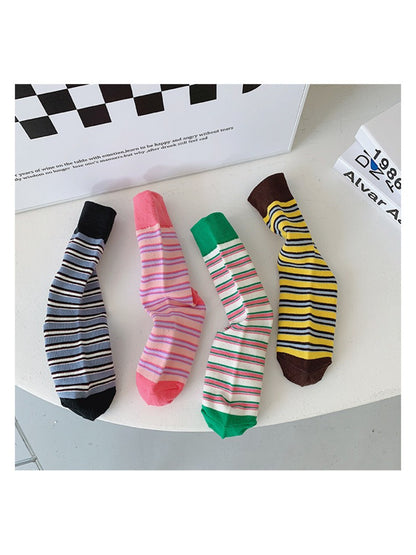 Rufia - Bright Stripe Knit Crew Socks