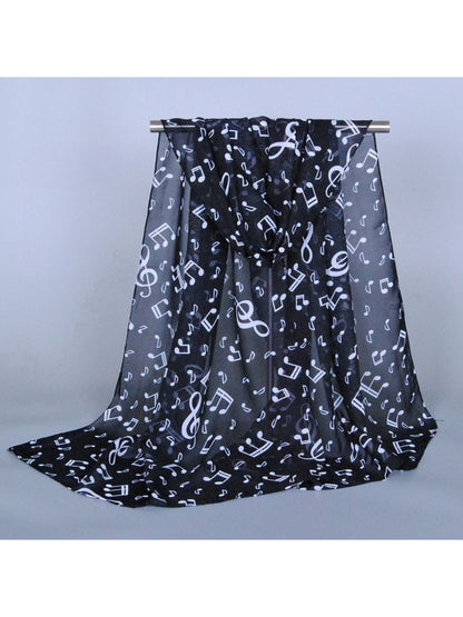 Scarvii - Spring Summer Music Note Print Scarf