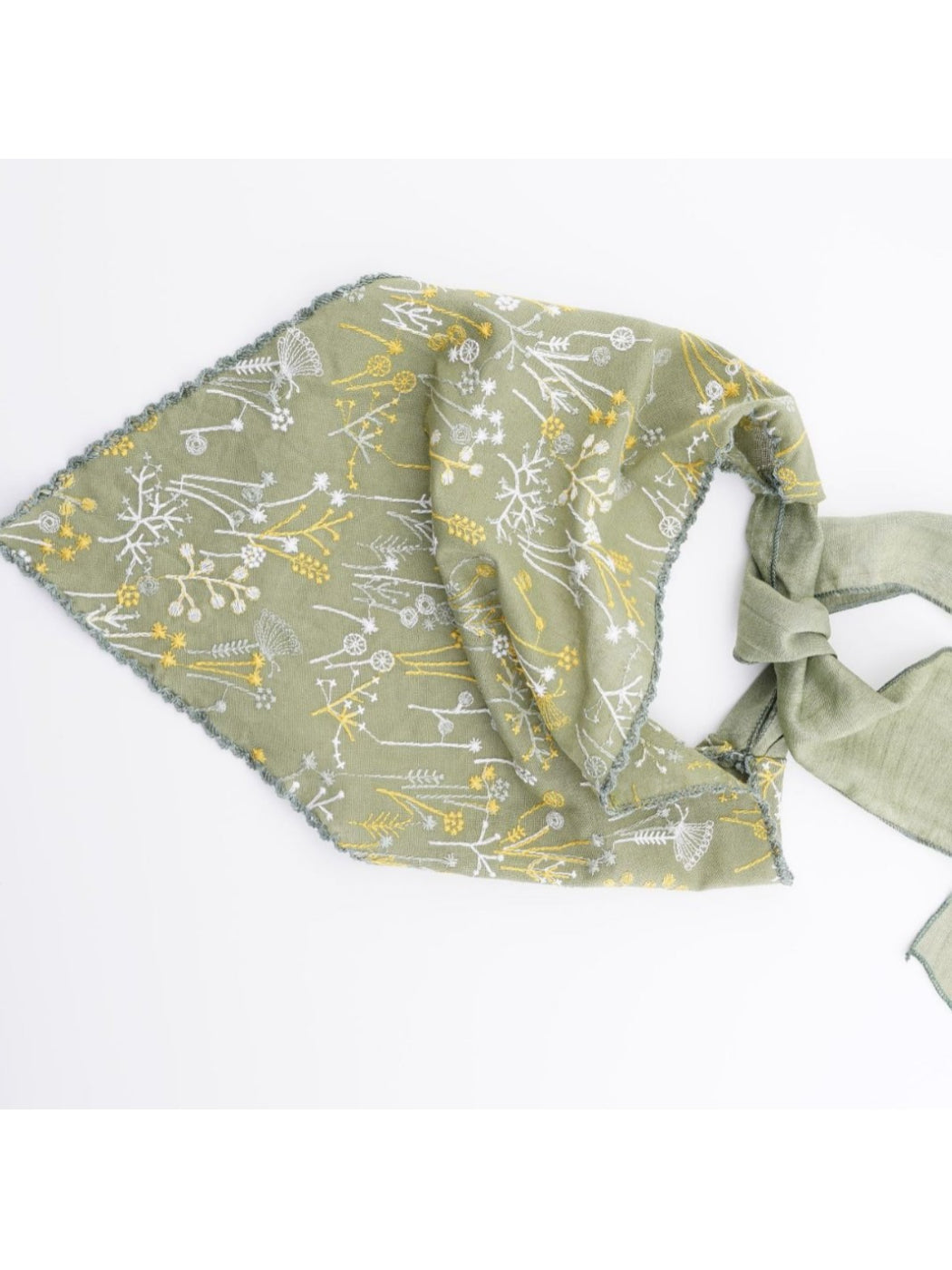 Scarvii - Botanical Embroidery Headscarf