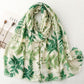 Scarvii - Leaf Print Long Thin Scarf - Versatile & Stylish