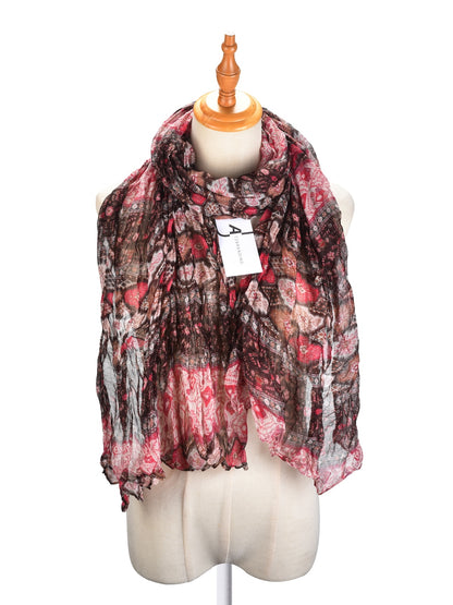 Scarvii - Vintage Print Crinkle Scarf