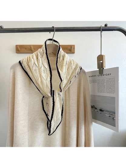 Scarvii - Lace Pointelle Diamond Shape Scarf