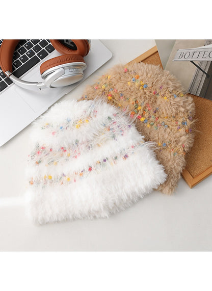 Haila - Fuzzy Confetti Knit Beanie for Women