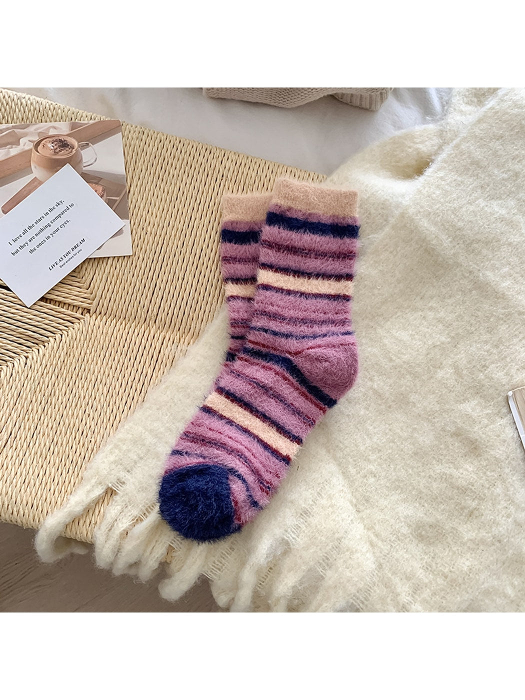 Rufia - Color Block Stripe Crew Socks