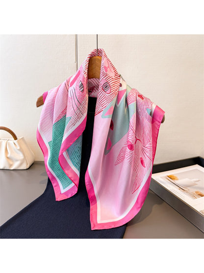 Scarvii Playful Cat Print Square Scarf