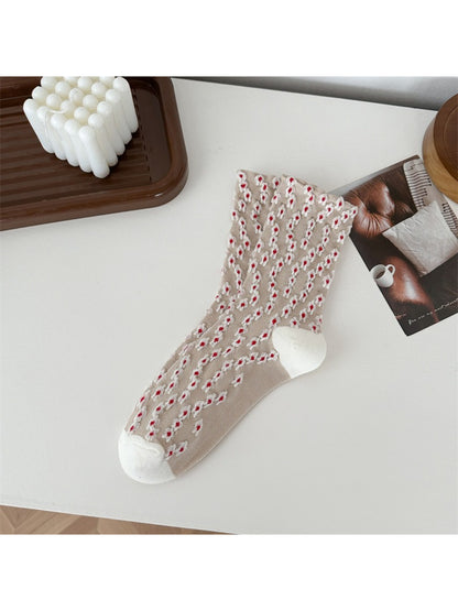 Rufia - Vintage Raised Dot Jacquard Crew Socks