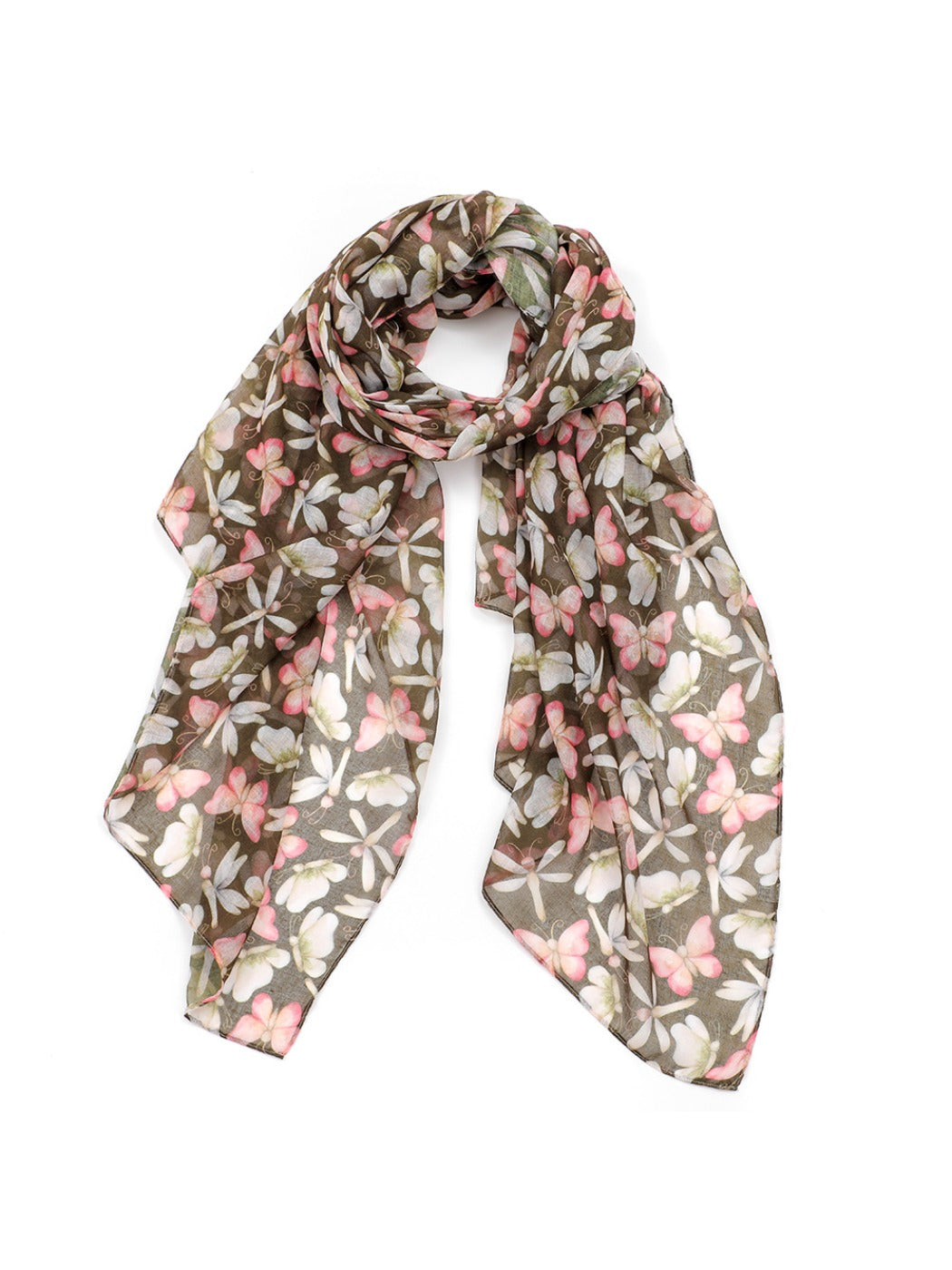 Scarvii - Dragonfly Butterfly Print Christmas Scarf