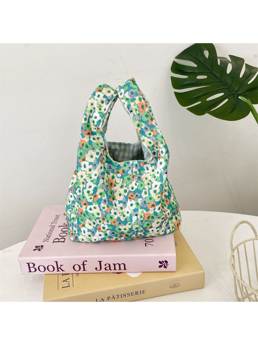 Cosbai - Floral Print Soft Mini Tote Bag