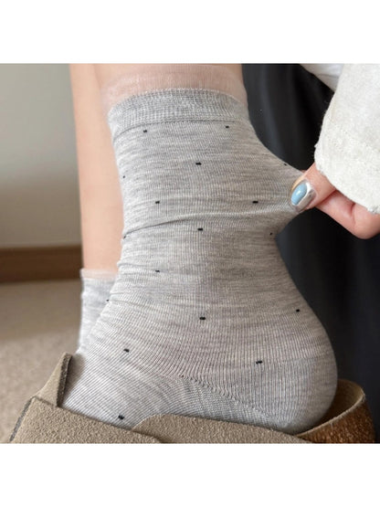 Rufia - Dot Pattern Lace Trim Socks