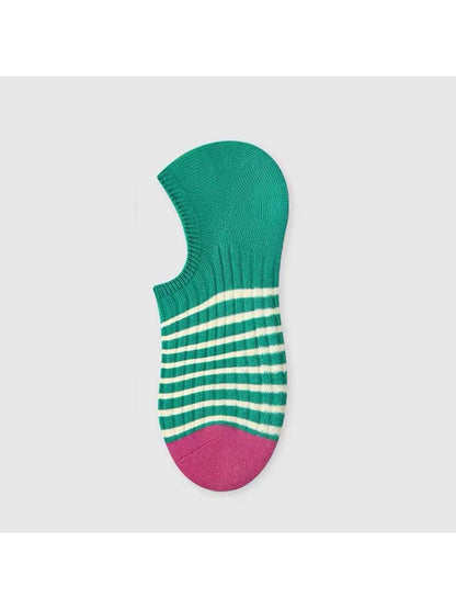 Rufia - Striped Colorblock Candy-colored Low Ankle Socks
