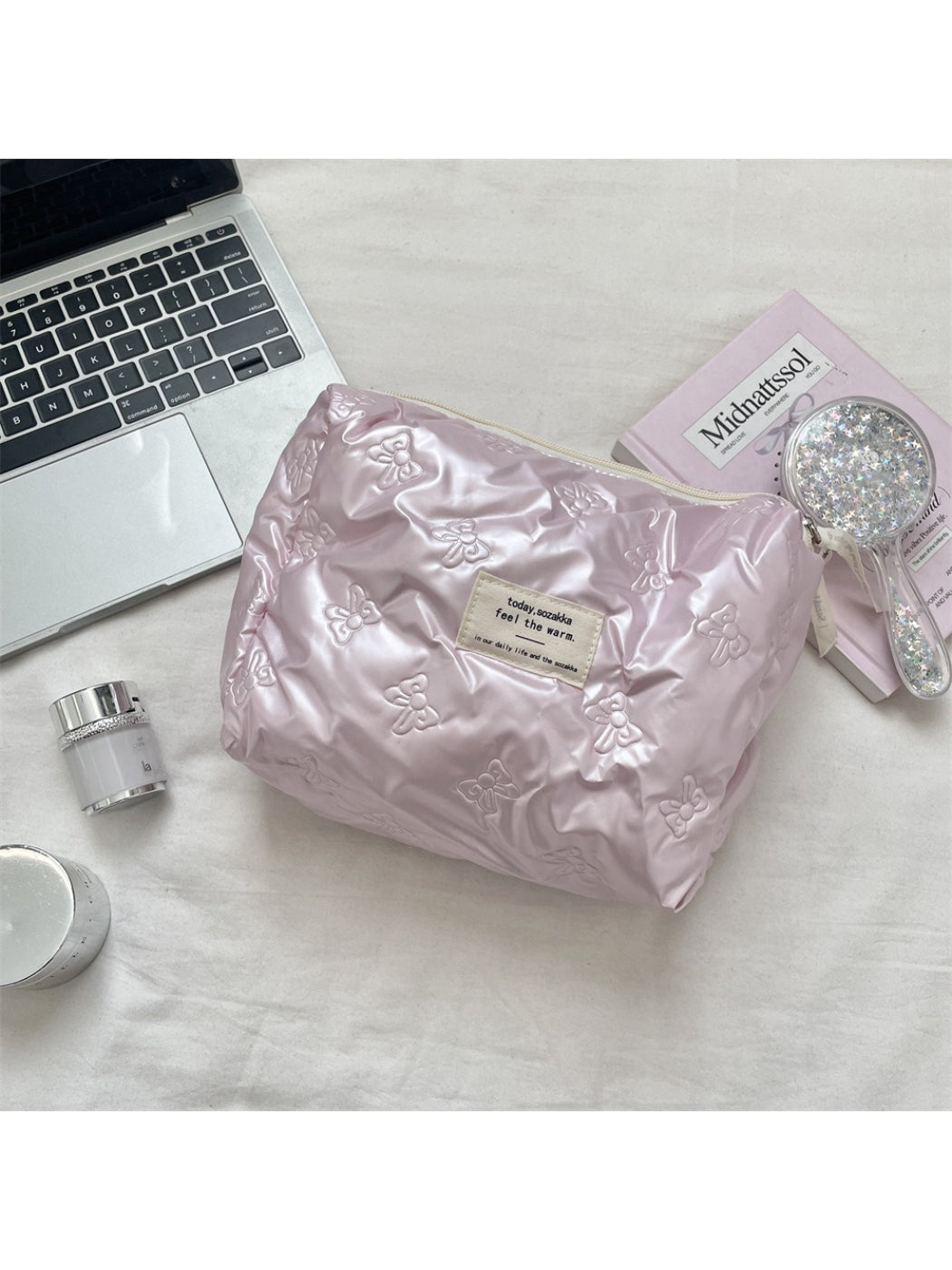 Cosbai - Bow Pattern Travel Cosmetic Bag