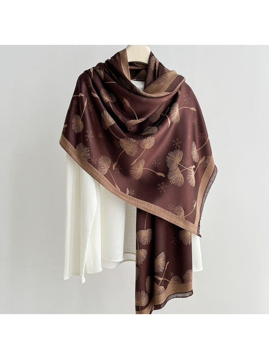 Scarvii - Elegant Dandelion Print Summer Wrap Scarf