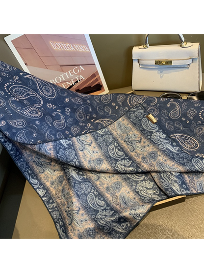 Scarvii - Classic Paisley Print Square Scarf