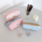 Cosbai - Plaid Bow Print Zipper Makeup Pouch Bag