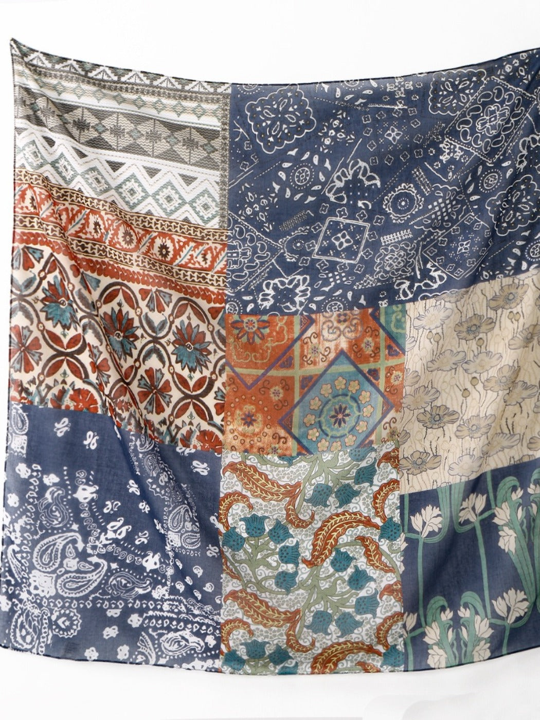 Scarvii - Ethnic Print Square Scarf & Shawl