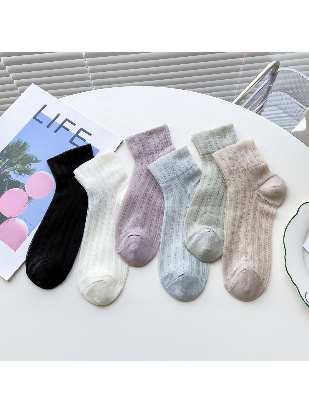 Rufia - Pastel Ribbed Ankle Socks product image 1