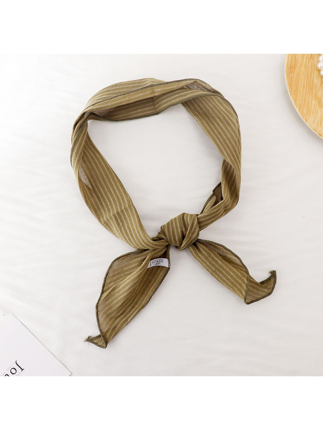 Scarvii - Striped Printed Narrow Neck Scarf
