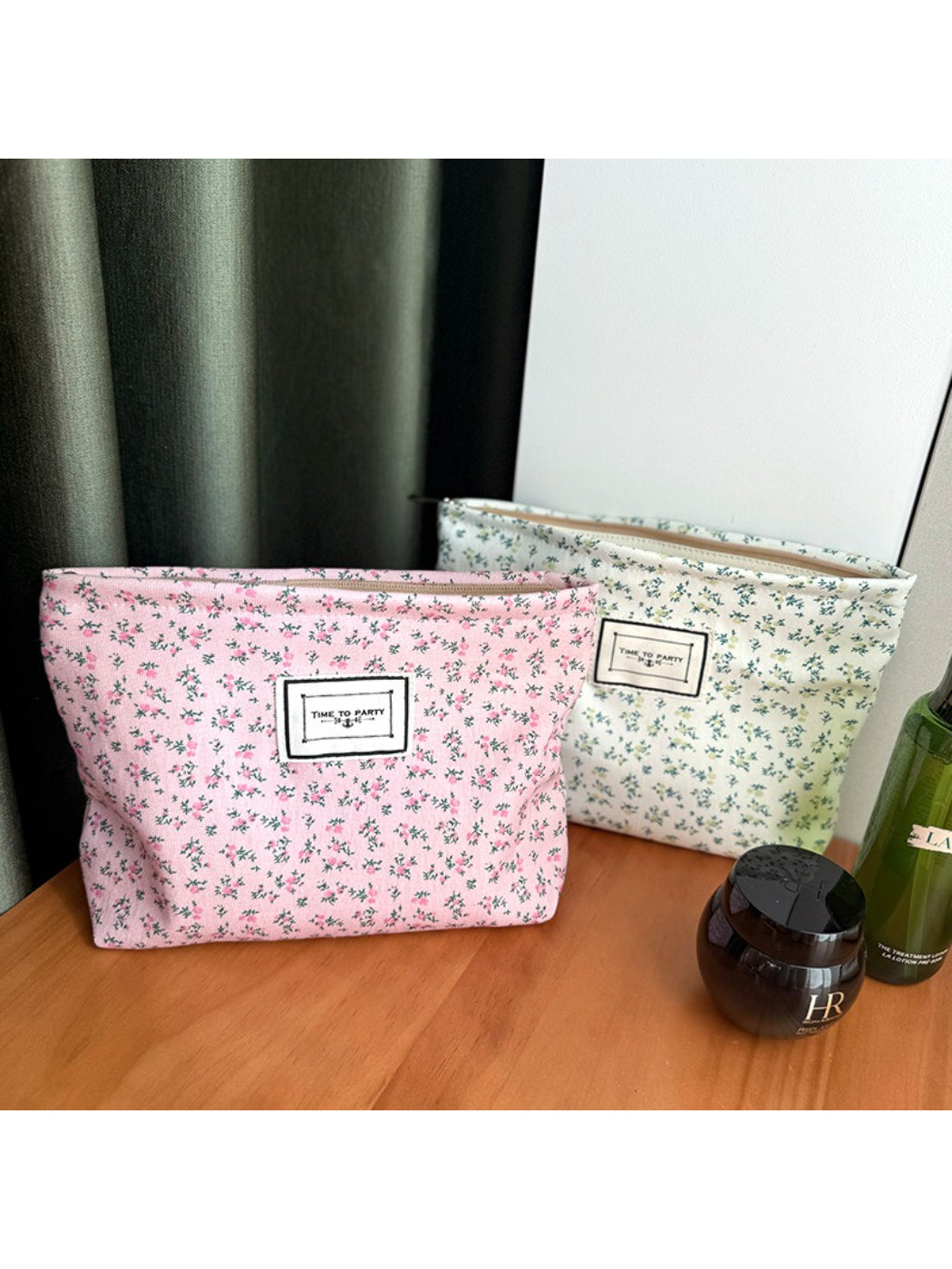 Cosbai - Soft Ditsy Floral Everyday Cosmetic Pouch