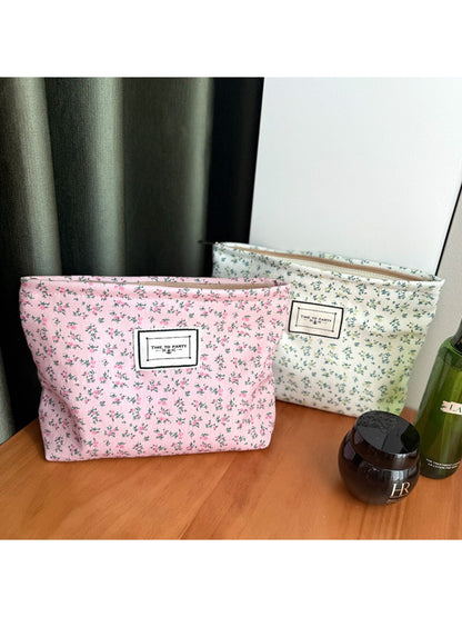 Cosbai - Soft Ditsy Floral Everyday Cosmetic Pouch