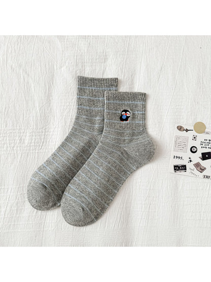 Rufia - Tiny Character Stripe Crew Socks