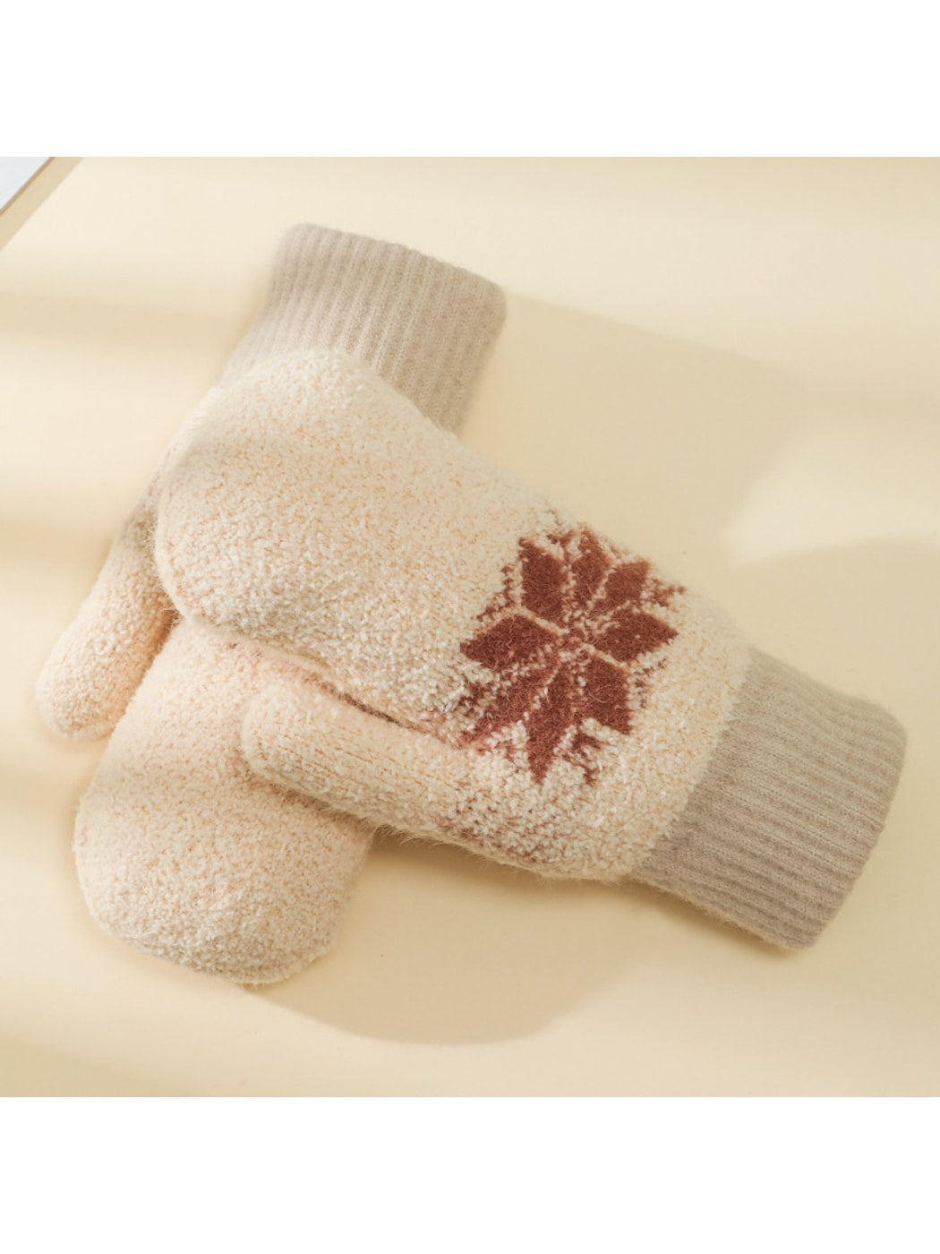 Gloving - Snowflake Fluffy Knit Women's Mittens