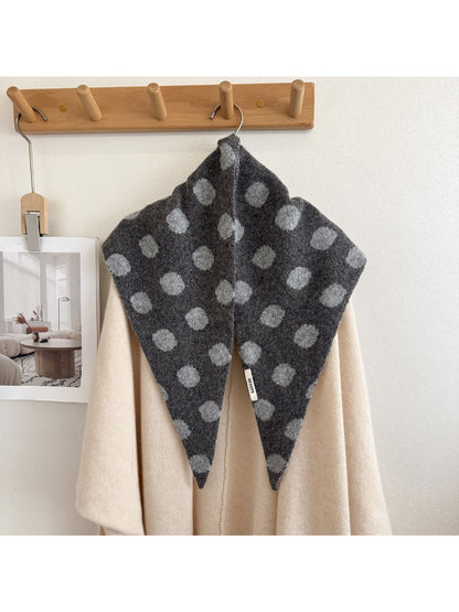 Scarvii - Fuzzy Polka Dot Triangle Scarf
