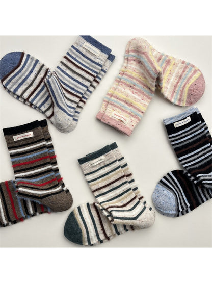 Rufia - Soft Look Retro Stripe Casual Crew Socks product image 3